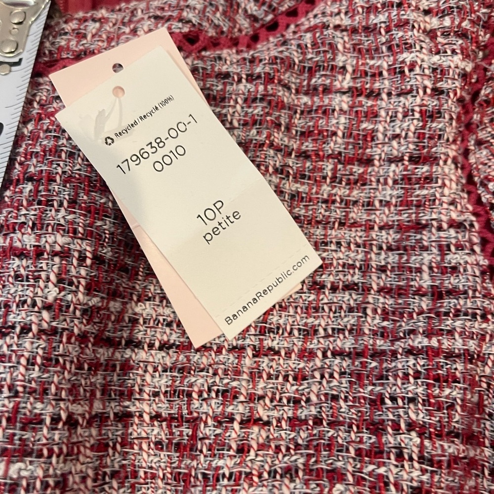 mwt banana republic Pink Tweed women’s Dress 10p - Picture 4 of 13